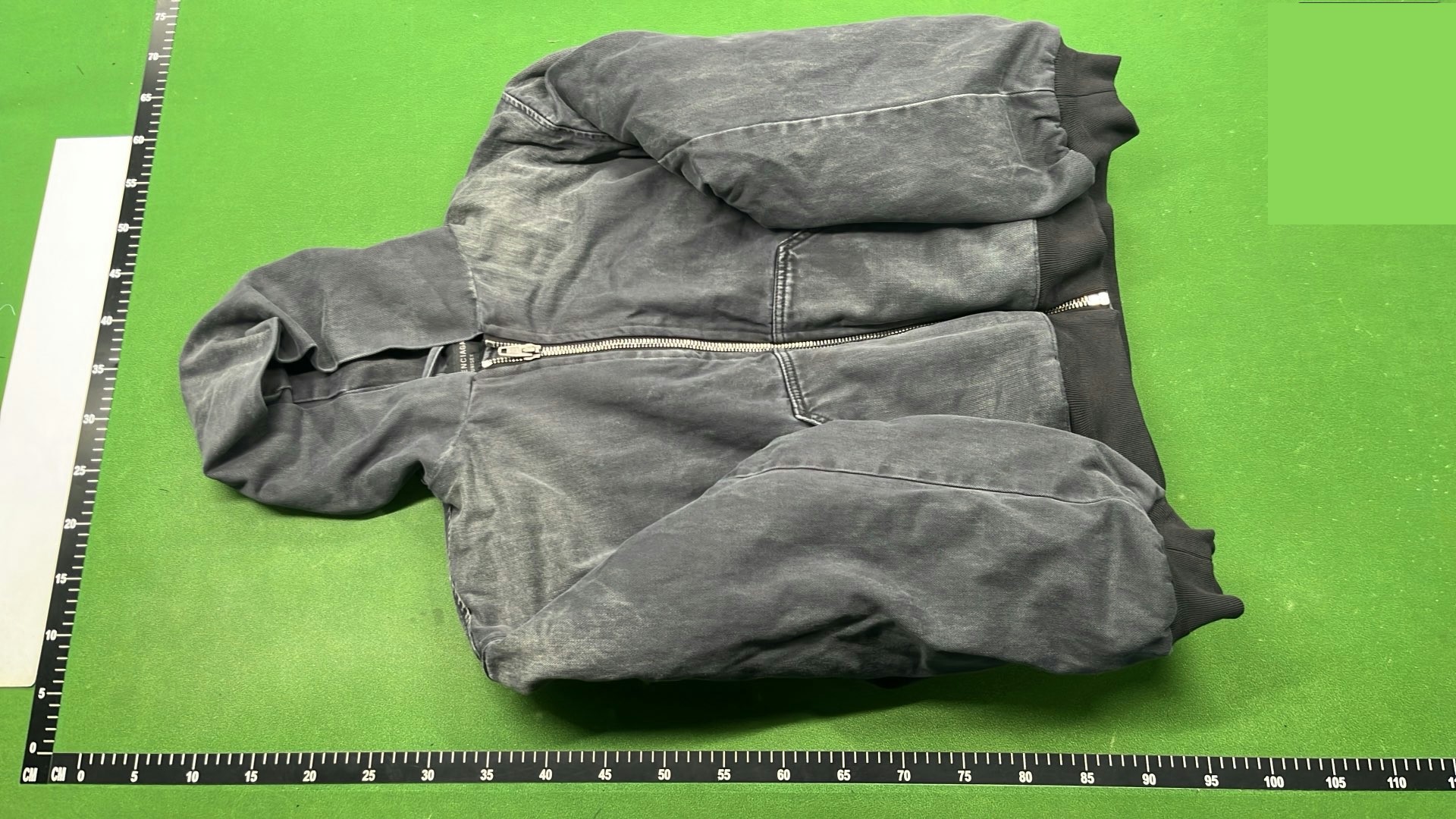Balenciaga Oversize Distressed Denim Bomber Jacket QC
