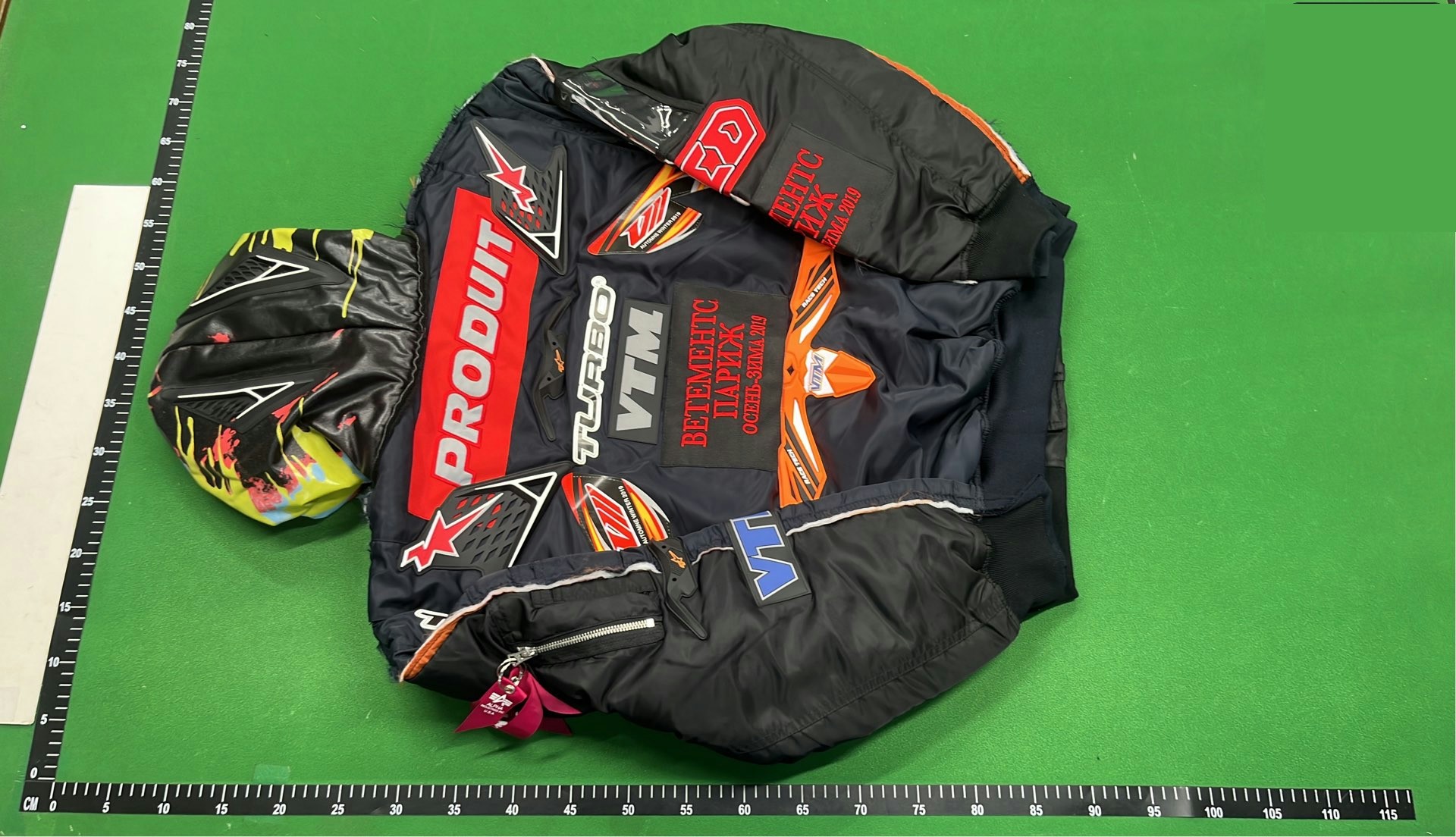 Vetements "VTM Turbo" Patchwork Bomber QC