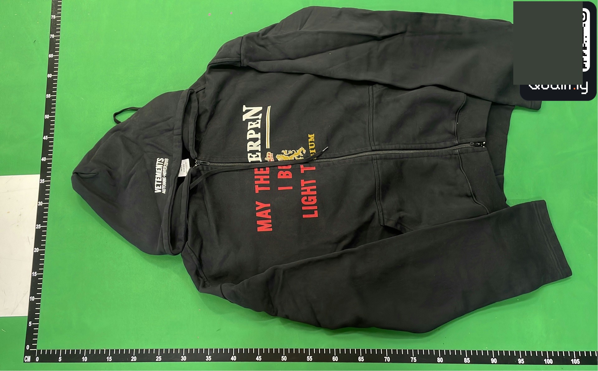 Vetements May The  Bridges I Burn Antwerp Split Zip Hoodie QC